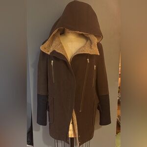 Women's Brown Hooded Jacket